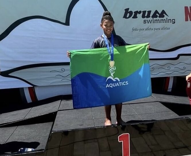 1º Ouro do Rio Aquatics no Estadual de natação